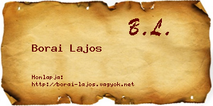 Borai Lajos névjegykártya