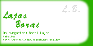 lajos borai business card